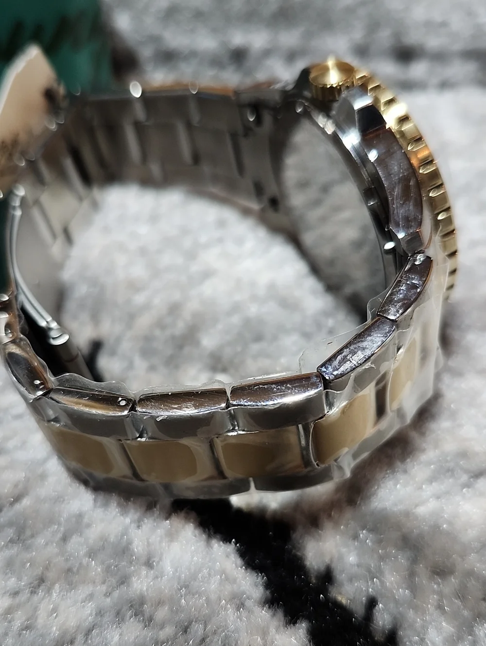 FOSSIL BLUE DIVE FB-01 TWO-TONE STAINLESS STEEL SILVER/BLACK THREE-HAND WATCH